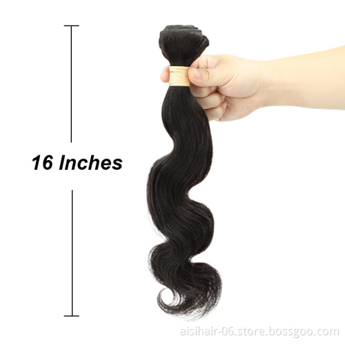 Aisi Beauty Hot Selling Wholesale Hair Extensions Body Wave 100% Black In Stock Brazilian Human Hair Weave Bundles